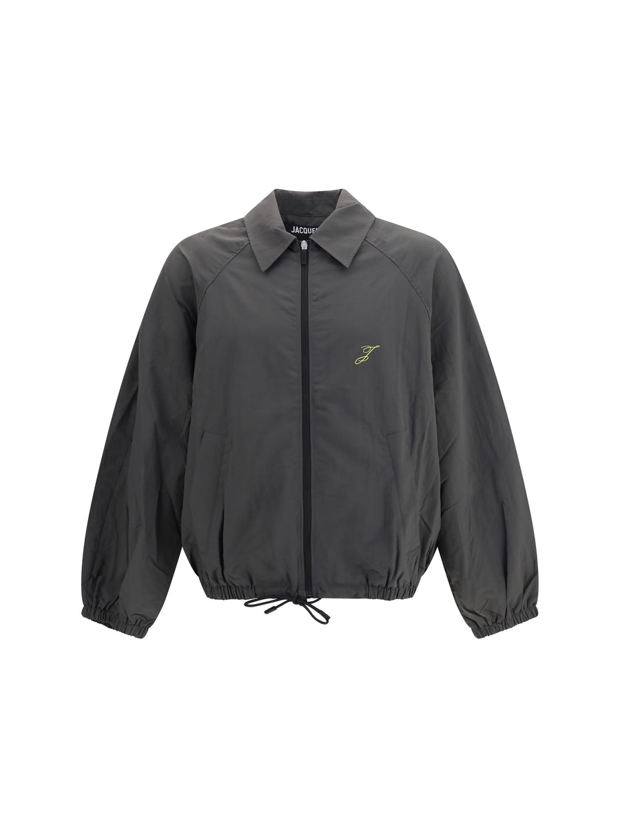 Embroidered Jacket Dark Grey Polyamide; Polyurethane