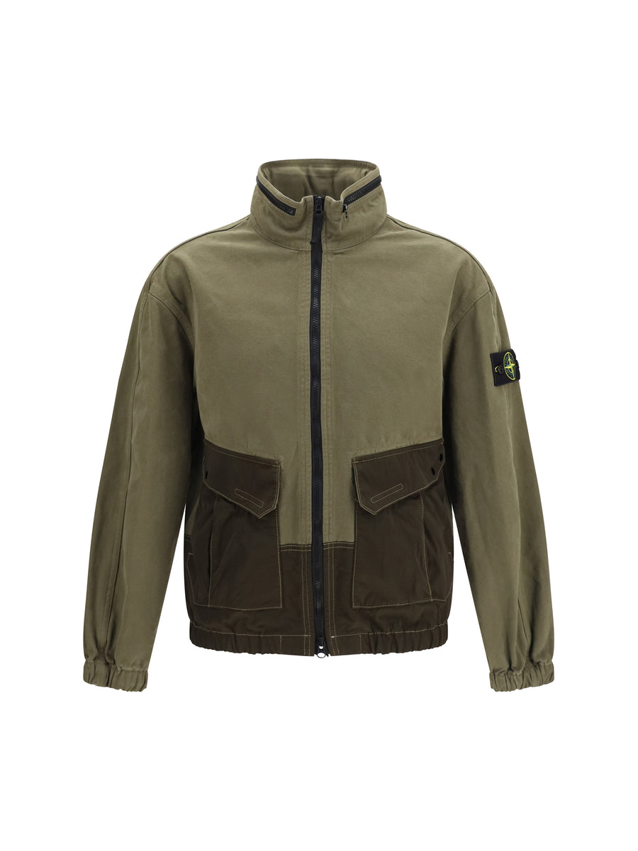 Stone Island 100% Cotton jacket in green