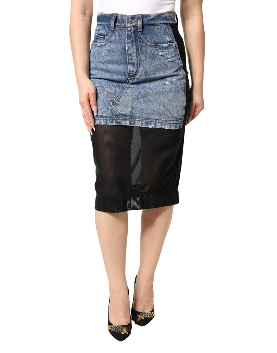 Dolce & Gabbana 92% Cotton skirt in blue