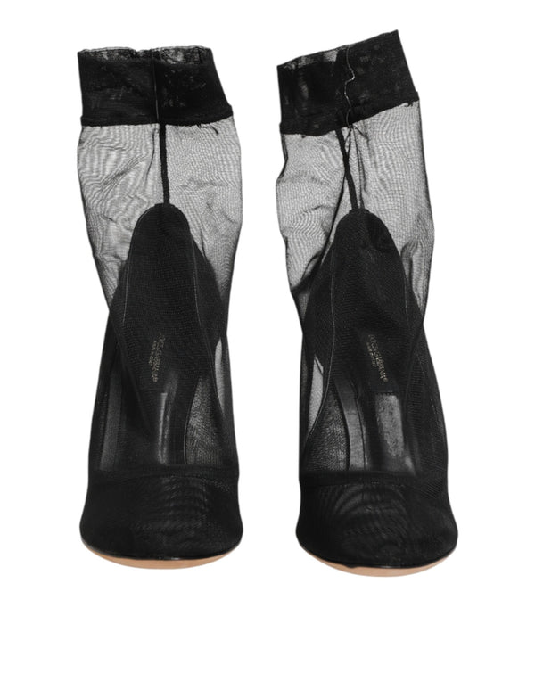 Dolce & Gabbana 14% Elastane sock boot in black