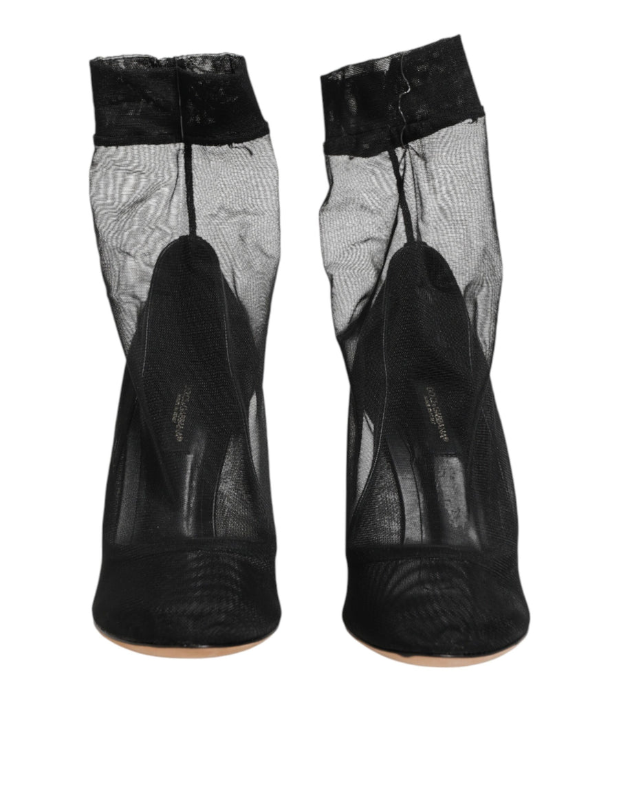 Dolce & Gabbana 14% Elastane sock boot in black