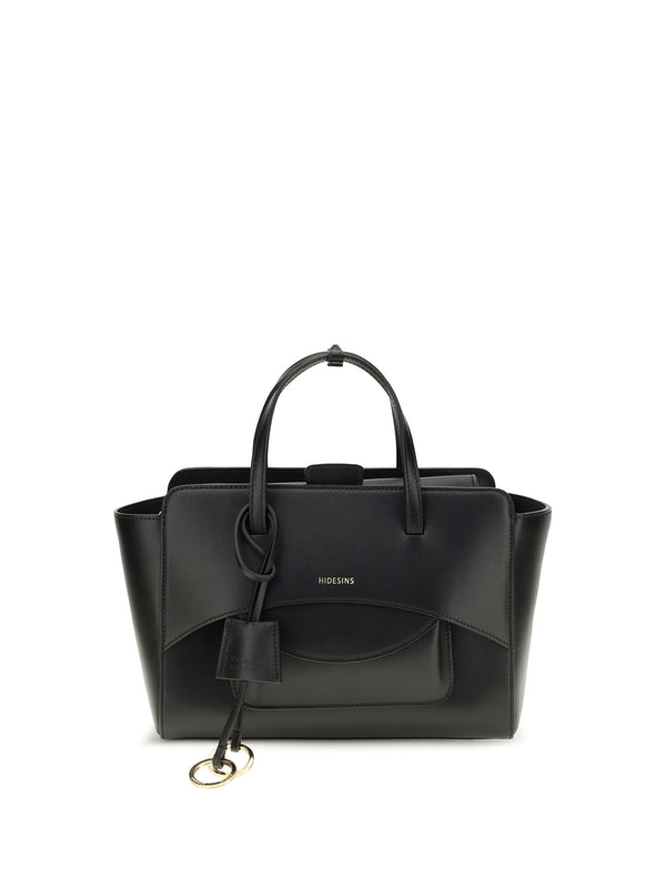 Hidesins 100% Calf Leather Bos Taurus top handle bag in black