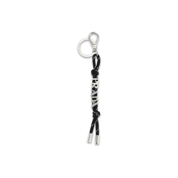 Prada 100% Recycled Polyamide key case in black