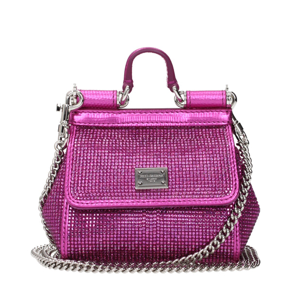 Dolce & Gabbana Satin shoulder bag in pink