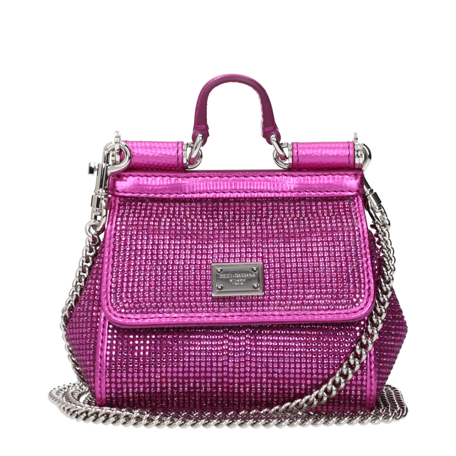 Dolce & Gabbana Satin shoulder bag in pink