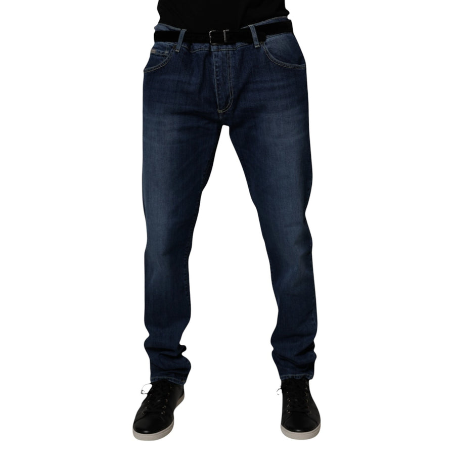 Blue Washed Cotton Stretch Skinnydenim Jeans Elastane Clothing