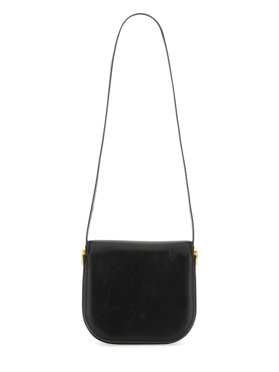 Coin Shoulder Bag Black Leather - Lining