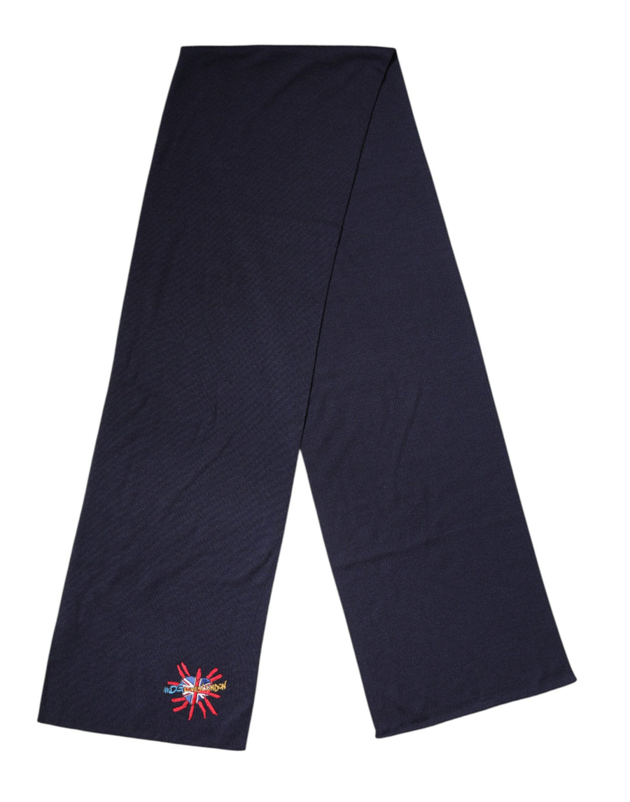 Dolce & Gabbana 100% Wool scarf in navy