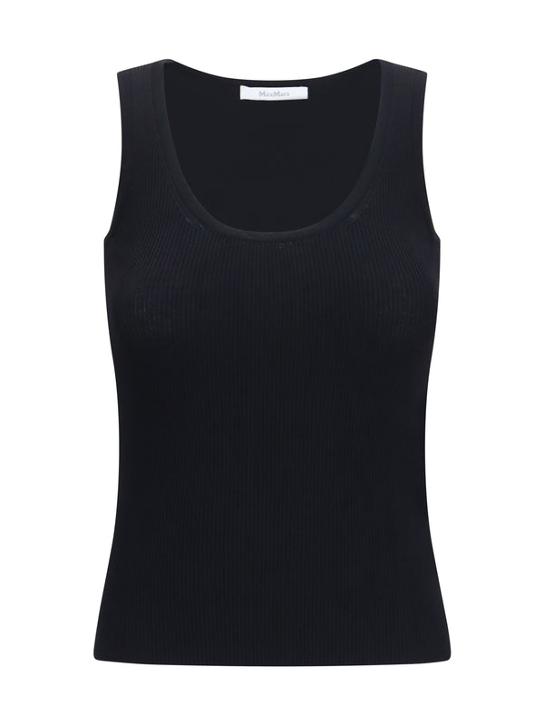 Max Mara 83% Viscose tank top in black