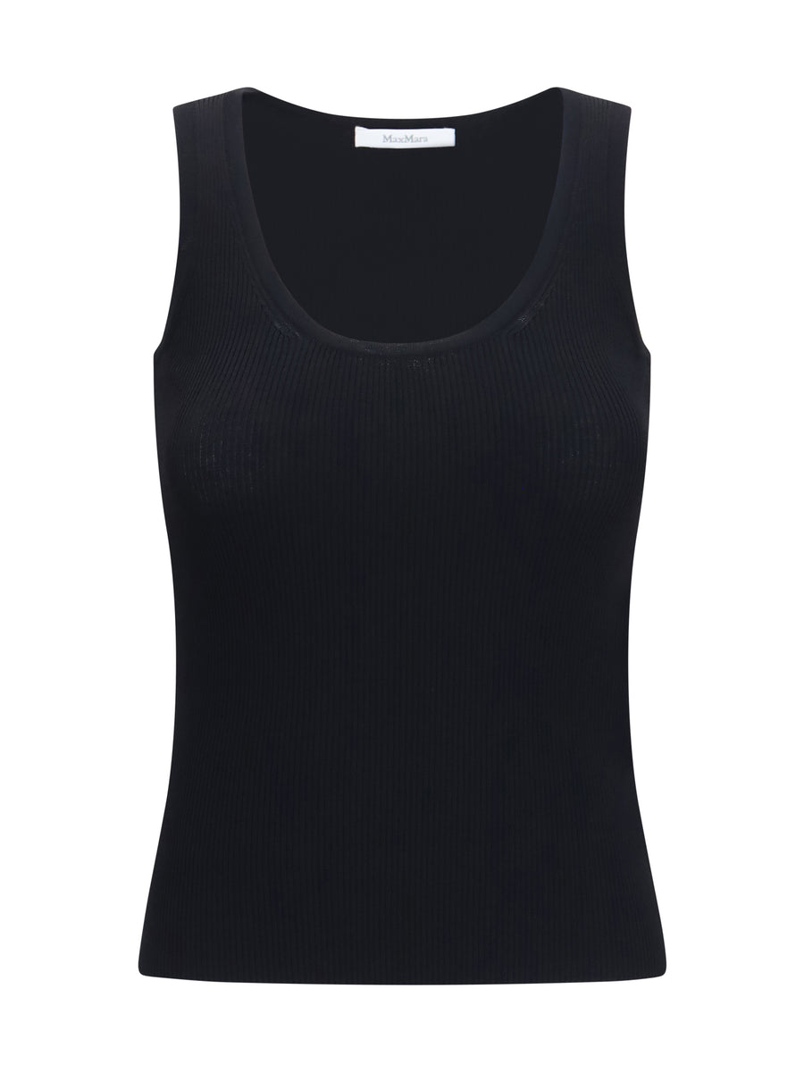Tank Top Ribbed Jersey Black Viscose T-shirts & Jerseys