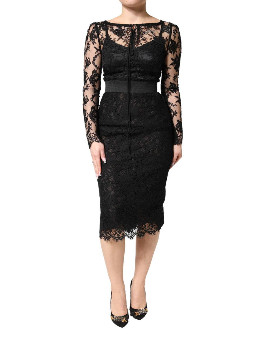 Dolce & Gabbana 43% Cotton dress in black