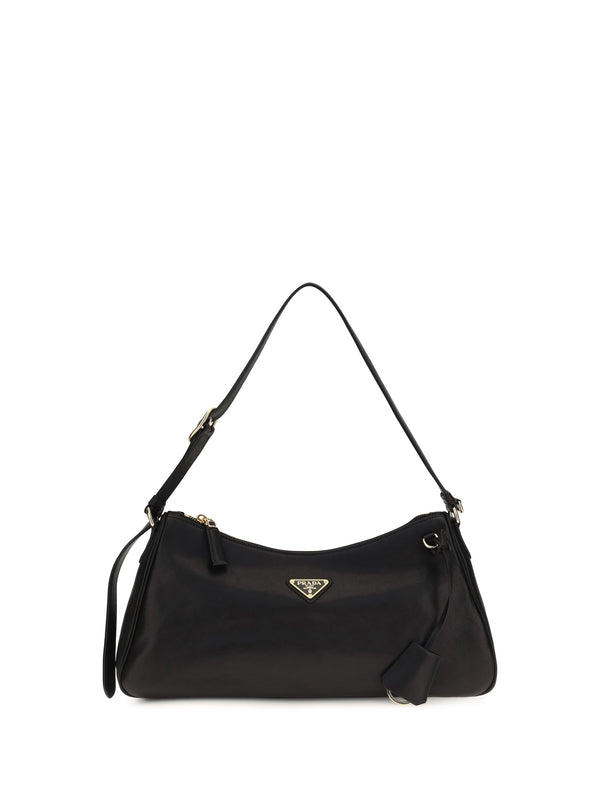 Prada 100% lamb nappa leather shoulder bag in black