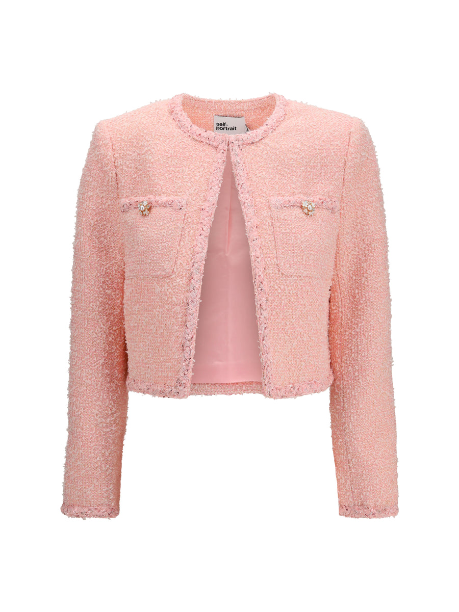 Self-Portrait 51% Polyester blazer in pink