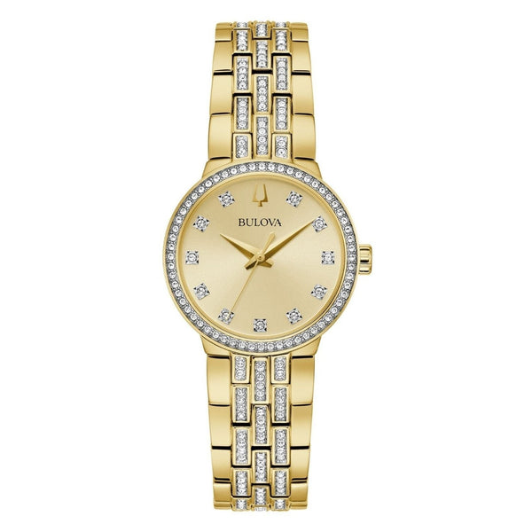 Bulova Stainless steel case and bracelet watch in gold