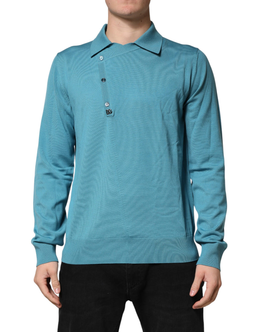 Dolce & Gabbana Wool polo sweater in blue