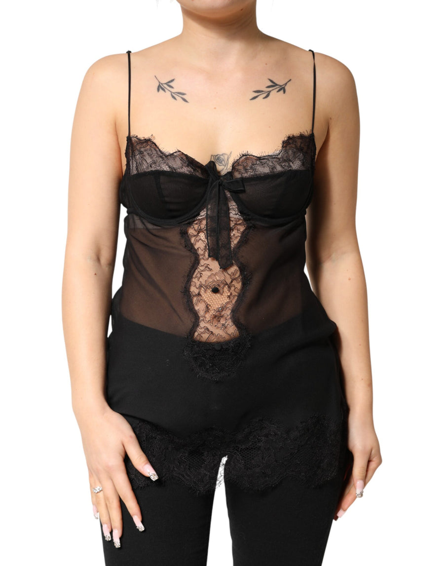Dolce & Gabbana 4% Elastane lingerie bodysuit in black