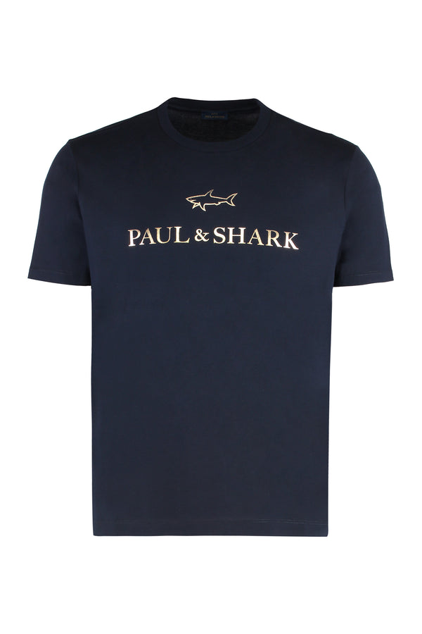 Cotton Jersey T-Shirt With Logo Blue T-shirts