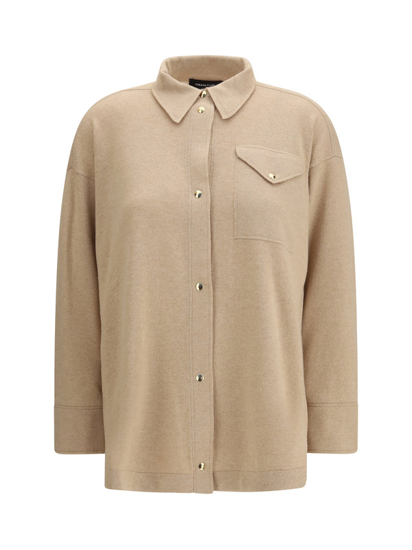 Fabiana Filippi 75% Fleece Wool shirt in beige