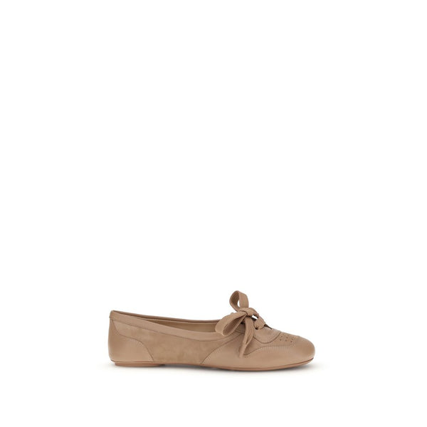 Gianvito Rossi 100% Calf Leather Bos Taurus ballet flat in beige