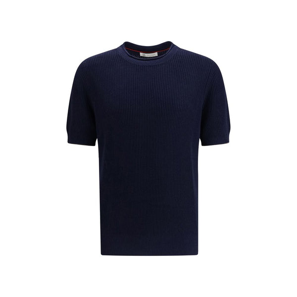 Brunello Cucinelli 70% Linen t-shirt in navy