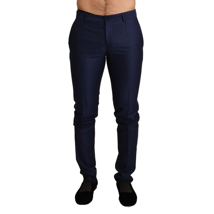 Dolce & Gabbana 100% virgin wool trousers in navy