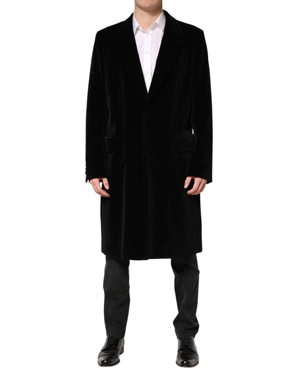 Dolce & Gabbana 100% Cotton outer; 100% Silk lining coat in black