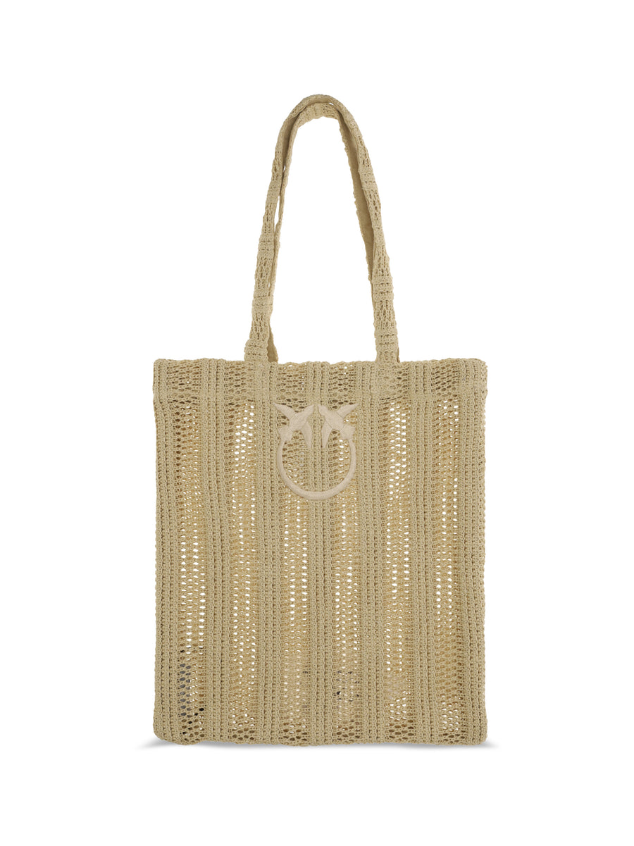 Pinko 100% Raffia tote bag in yellow
