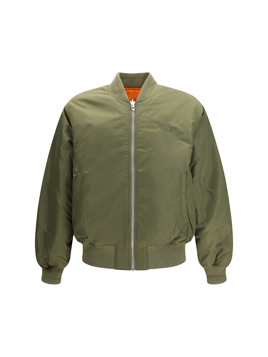 Diesel Outer: 100% Polyamide; Inner: 88% Acrylic bomber jacket in green