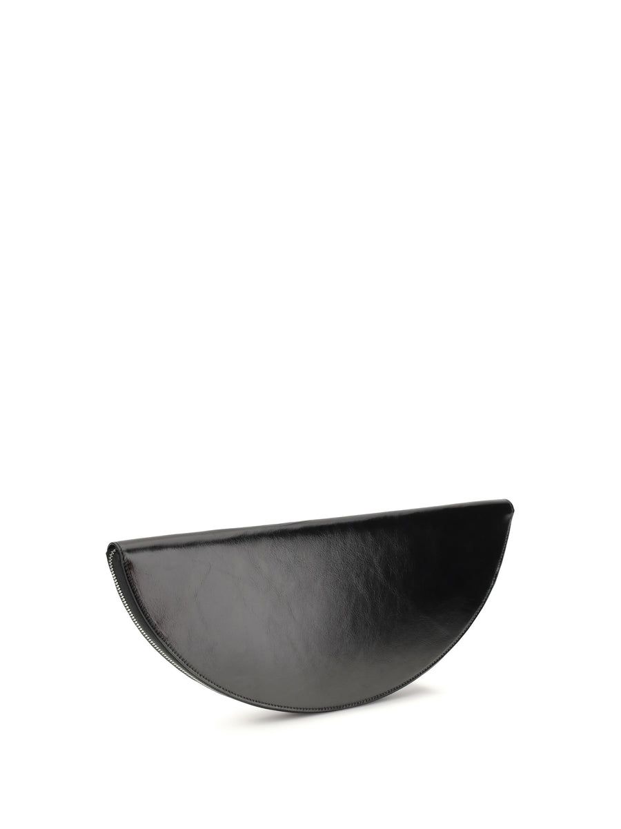 Clutch Bag Halfmoon Black Leather Calf