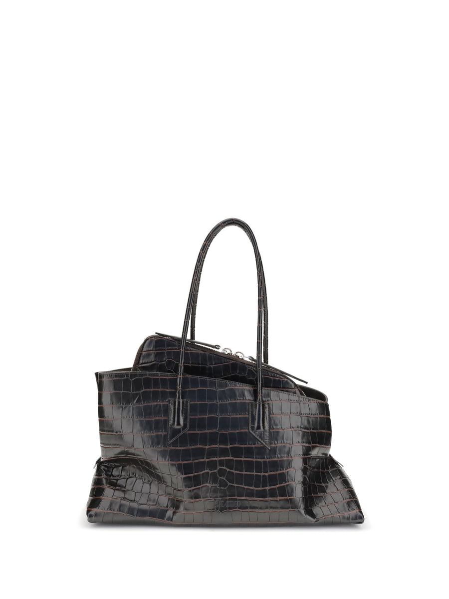 The Attico 100% Calf Leather Bos Taurus shoulder bag in black