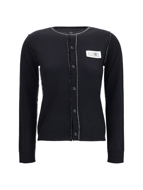 Wool Blend Button Cardigan Black