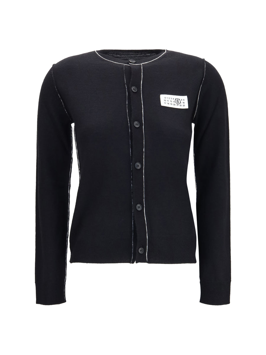 Wool Blend Button Cardigan Black