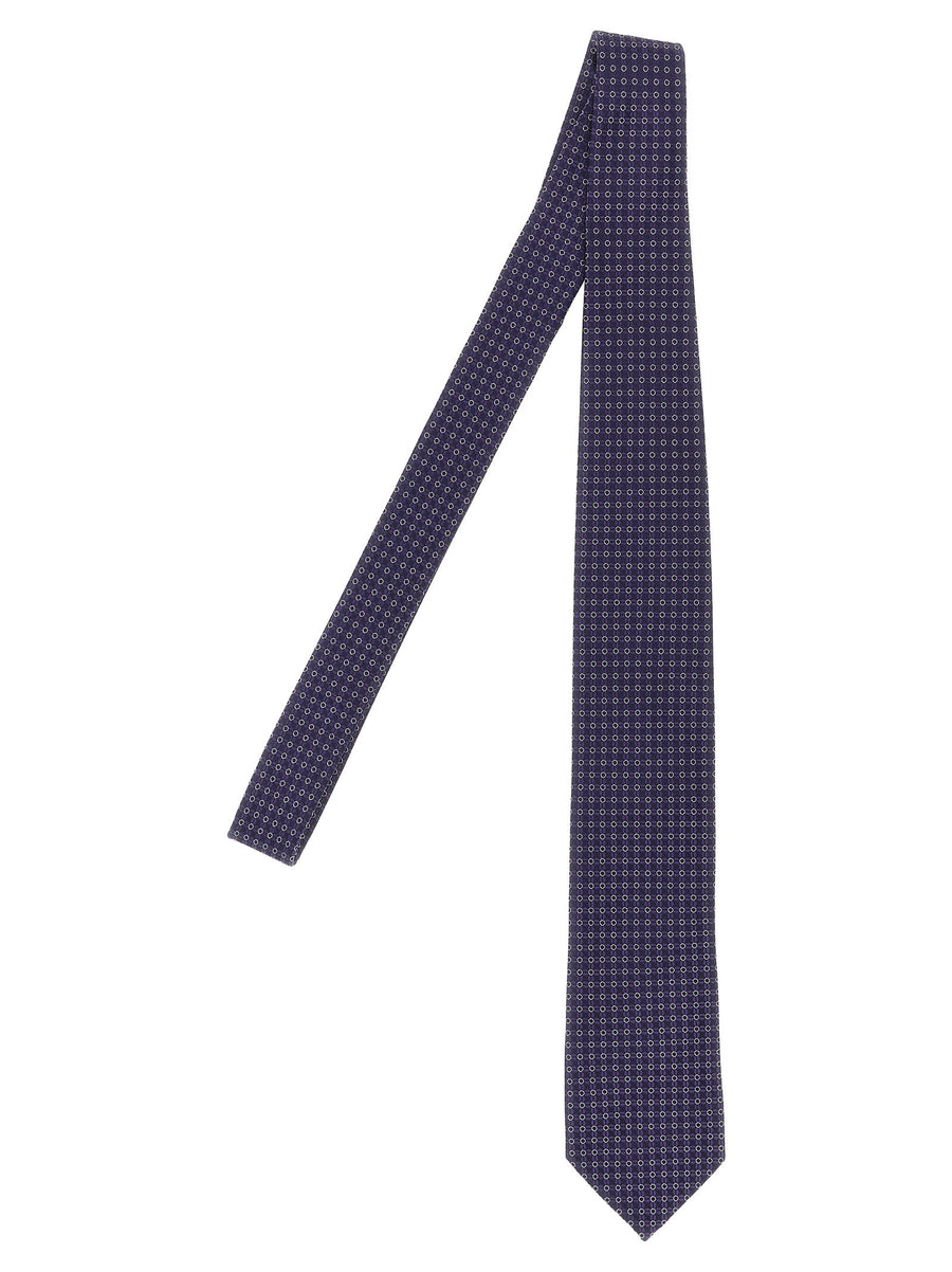 Pal Zileri Patterned Silk Jacquard Necktie — Navy