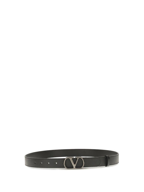 Leather Belt Vlogo Signature Black Calf