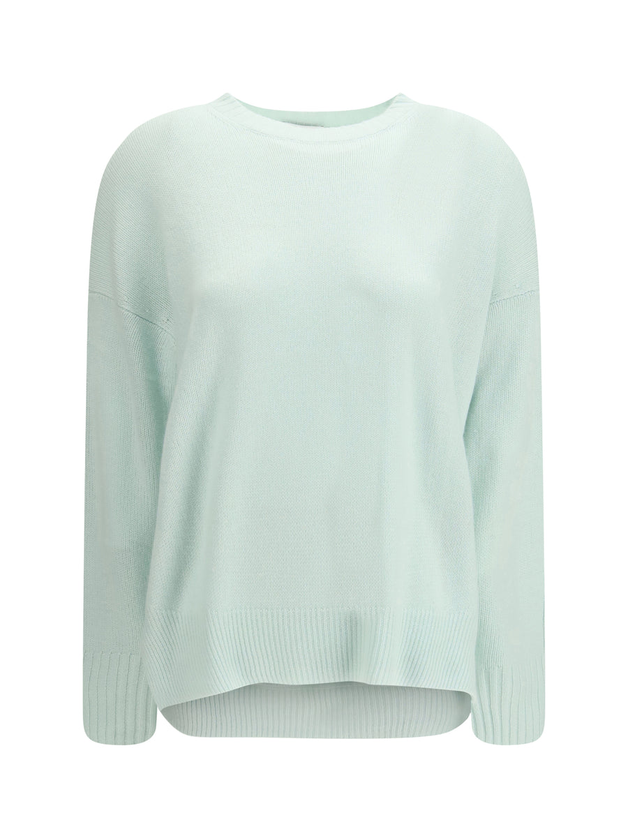 Round-Neck Cashmere Jumper Light Blue (capra Hircus)