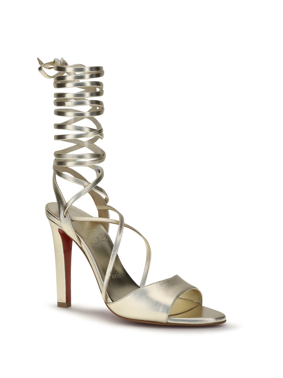 Sandals Fanny Randa Platinum Platinum/linen Lamb Leather