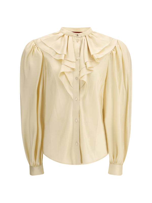 Gucci 100% Silk shirt in beige