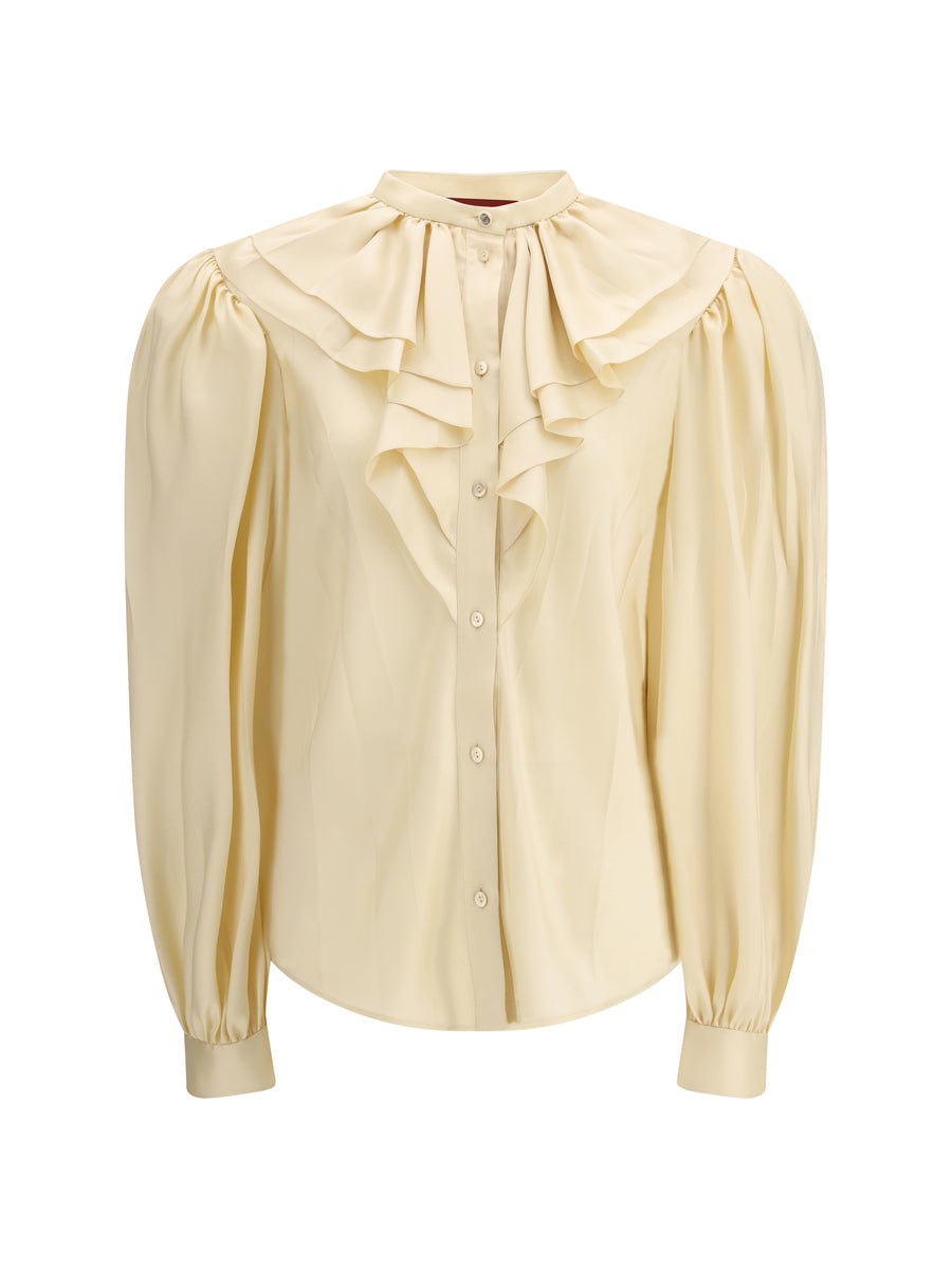 Gucci 100% Silk shirt in beige