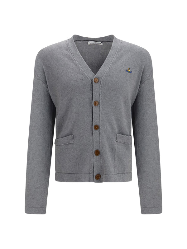 Alex Cardigan Dark Grey Melange Cotton; Kashmir/capra Hircus