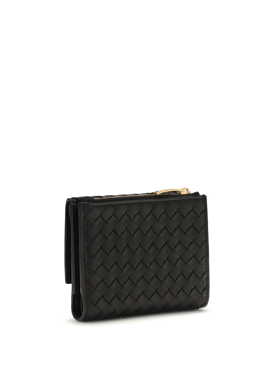 Trifold Wallet Intrecciato Black-Gold Black/gold Lamb Leather & Purses