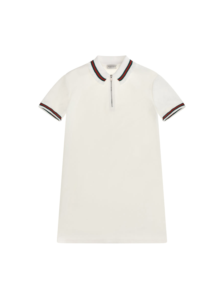Web Stripe Jersey Polo Dress For Girl Sunlight/mix Cotton T-shirts