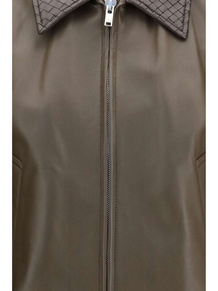 Leather Jacket Glossy Lambskin Wader Green Shirt