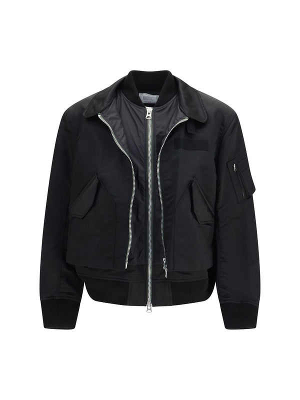 Sacai 55% Cotton jacket in black