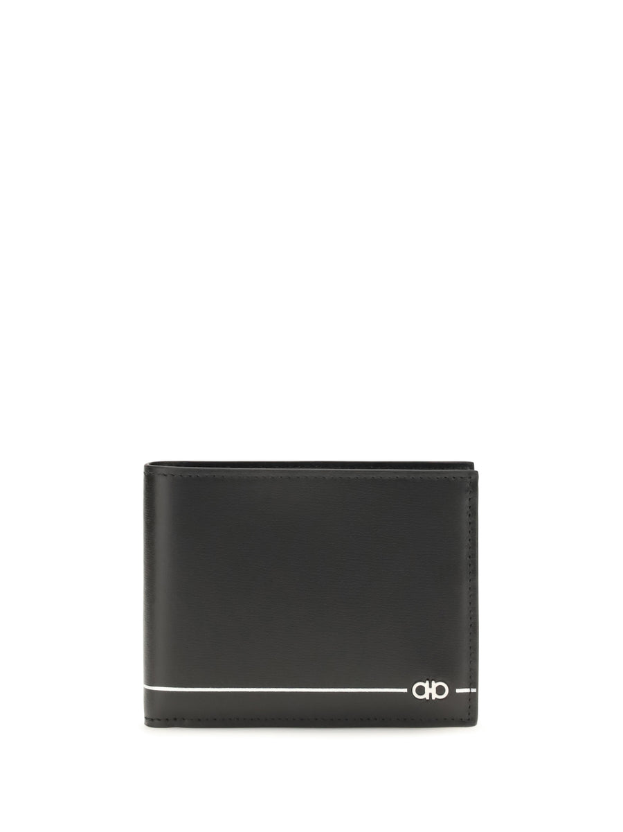 Ferragamo 100% Calf Leather Bos Taurus wallet in black