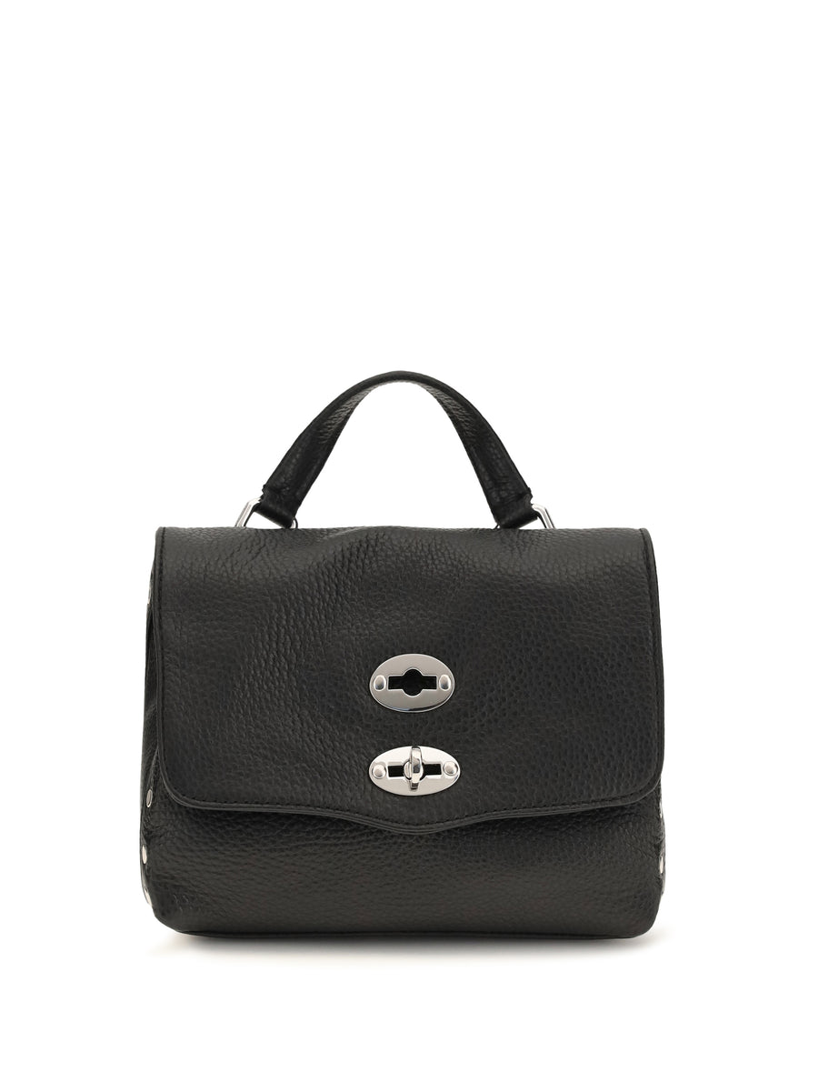 Zanellato 100% Calf Leather Bos Taurus top handle bag in black