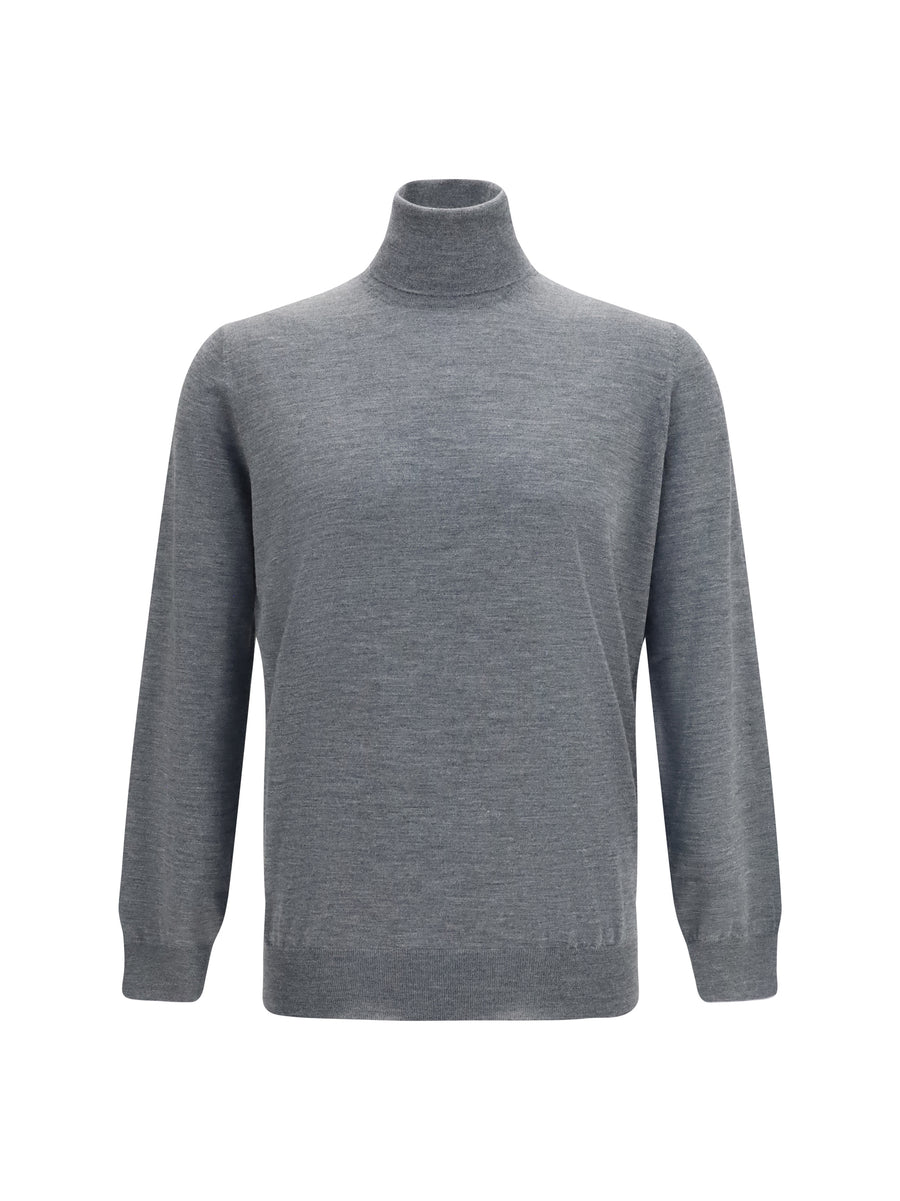 Brunello Cucinelli 90% Wool; 10% Cashmere turtleneck in gray