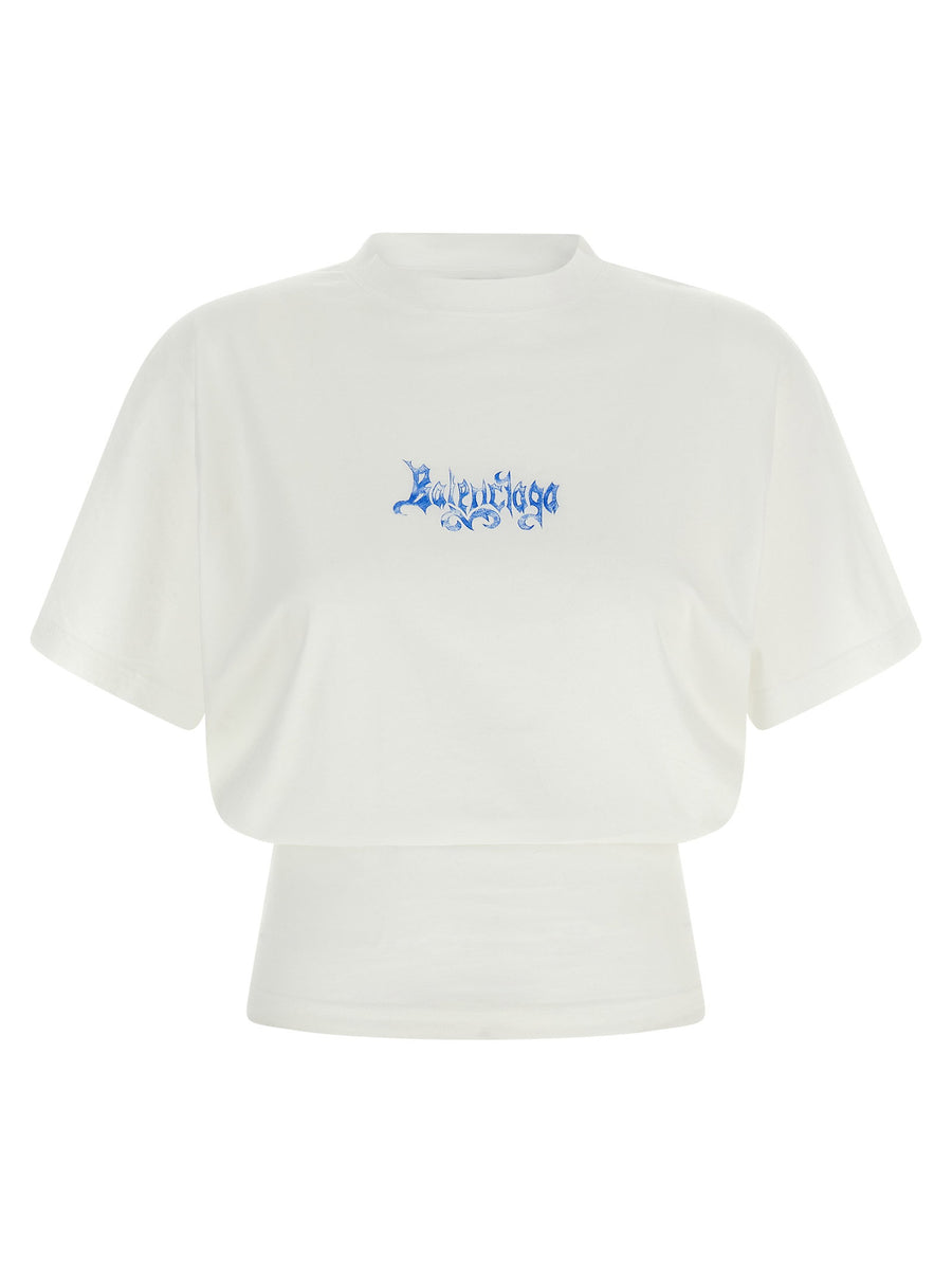 Balenciaga Sketchy Logo Print T-Shirt — white