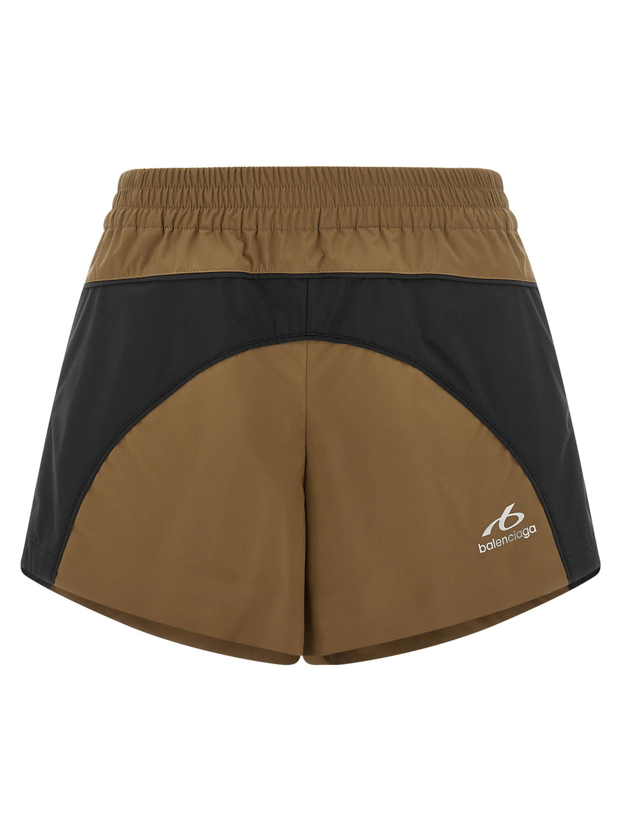 Balenciaga Techwear Colorblock Shorts — Tan