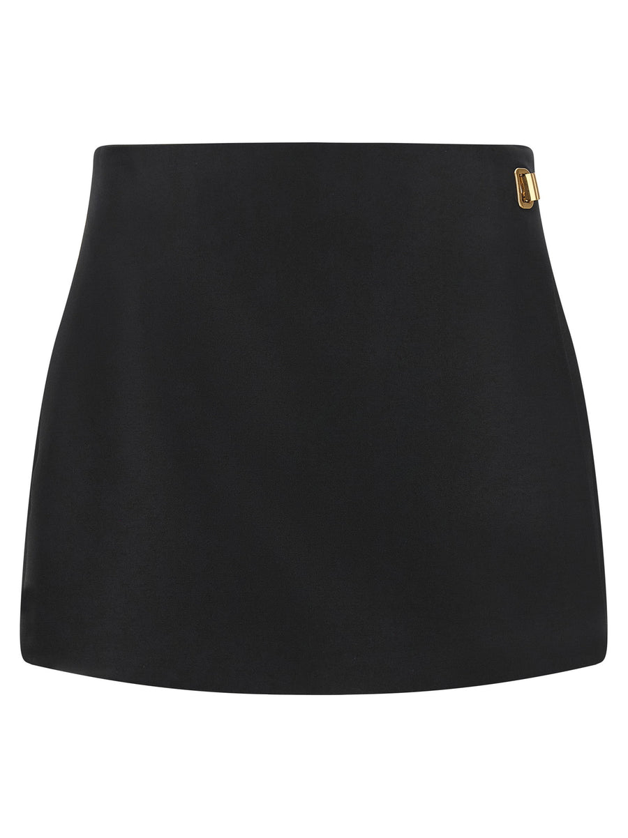 Balenciaga Wool and Silk Wallet Skort — Black
