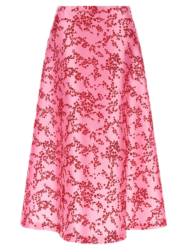 فستان ميكادو بتصميم زهور Alberta Ferretti تنورة — وردي